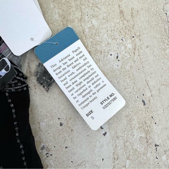 New! Adrianna Papell Beaded Tank, Size S, black - Picture 11 of 13